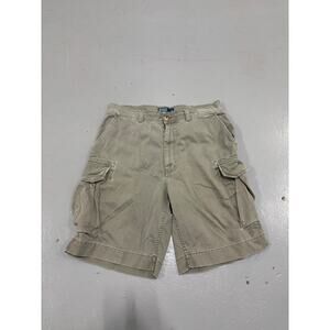 Vintage Polo Ralph Lauren Shorts Mens 35 Military Green Cargo Utility Pockets